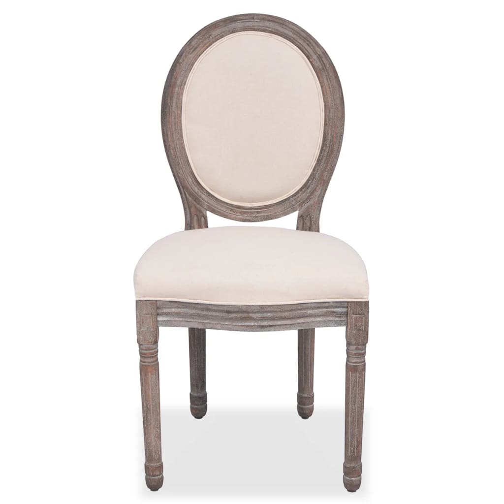 vidaXL Dining Chairs 6 pcs Cream Fabric-2