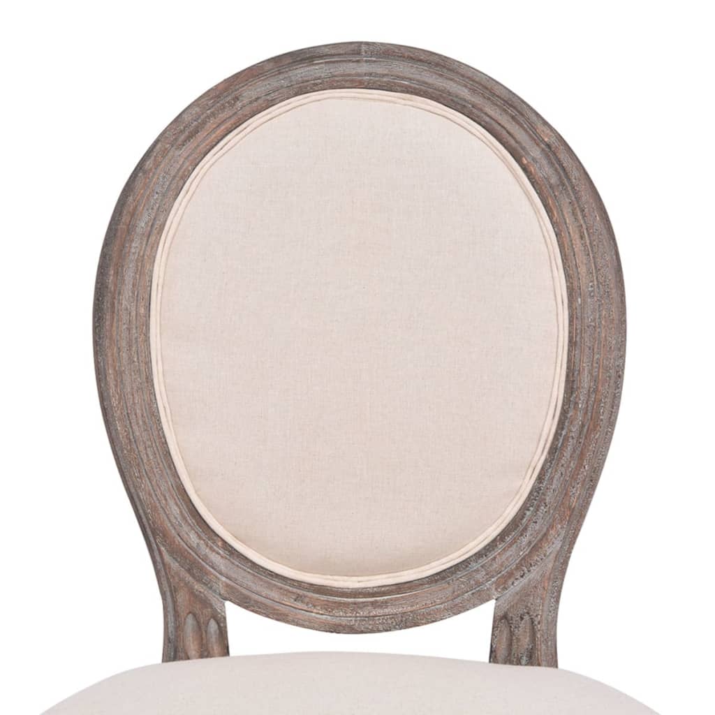 vidaXL Dining Chairs 6 pcs Cream Fabric-4