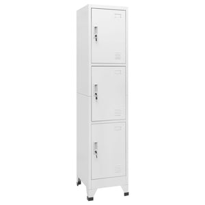 vidaXL Locker Cabinet with 3 Compartments 15"x17.7"x70.9"-0