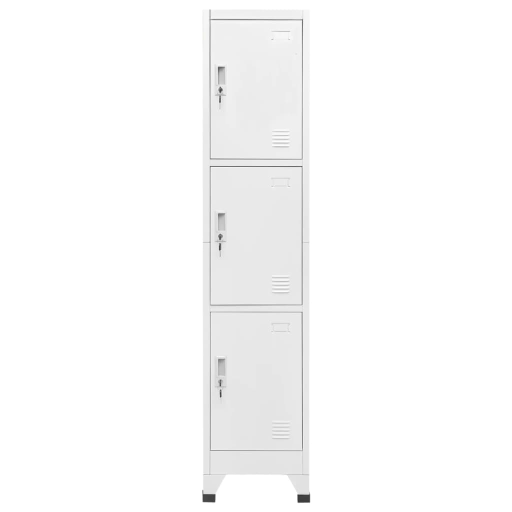 vidaXL Locker Cabinet with 3 Compartments 15"x17.7"x70.9"-6