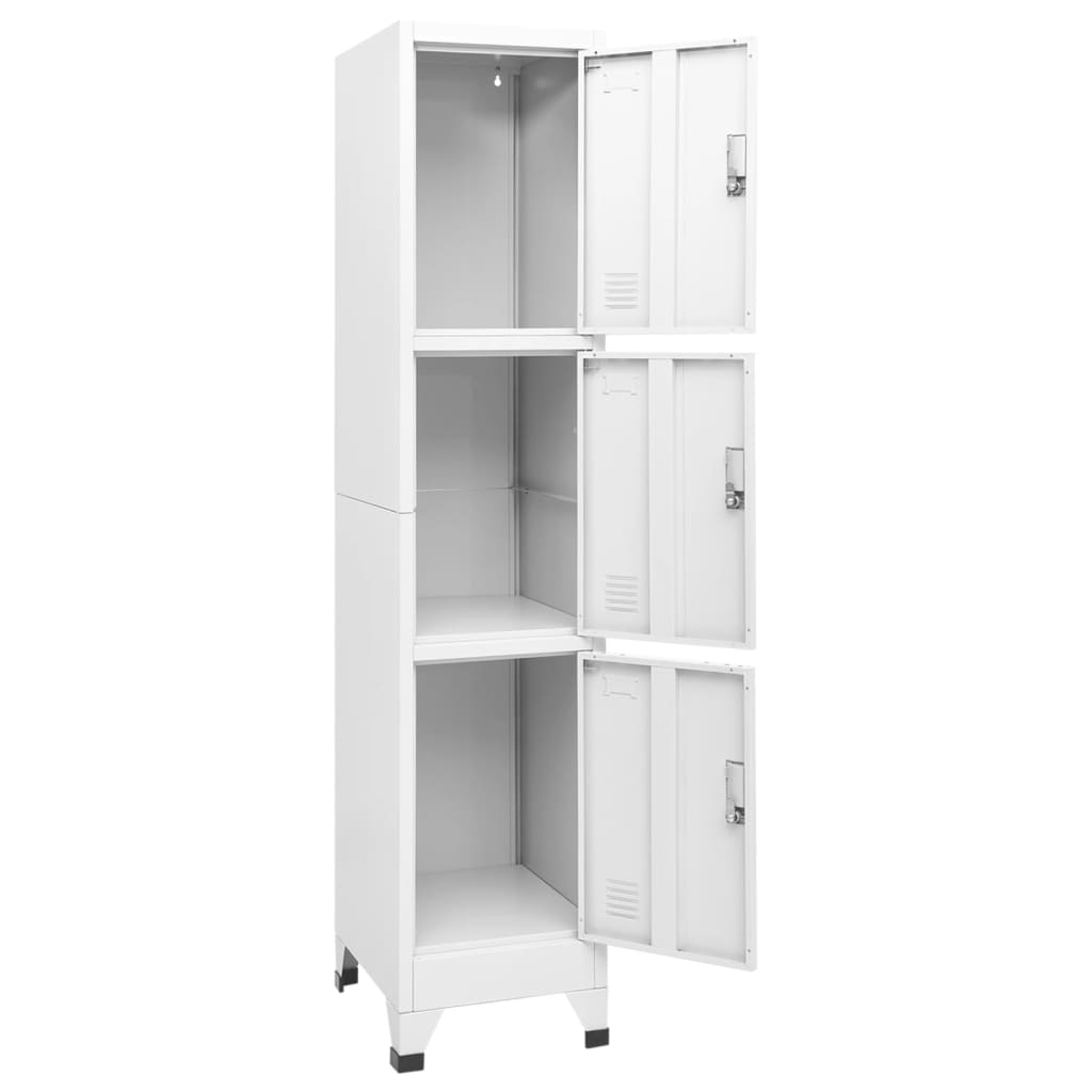 vidaXL Locker Cabinet with 3 Compartments 15"x17.7"x70.9"-1