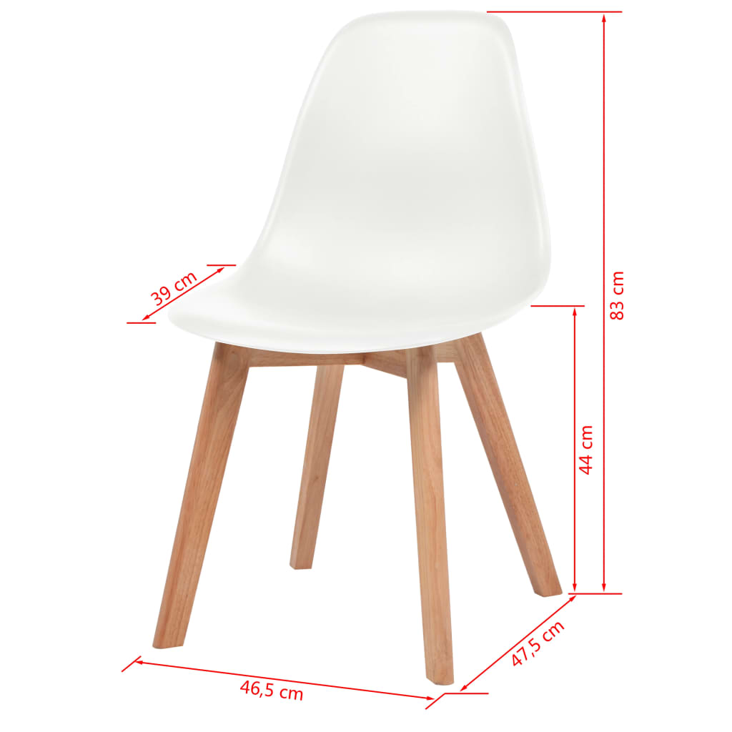 vidaXL Dining Chairs Accent Side Chair with Wooden Legs for Kitchen Plastic-32