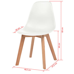vidaXL Dining Chairs Accent Side Chair with Wooden Legs for Kitchen Plastic-34