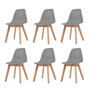 vidaXL Dining Chairs Accent Side Chair with Wooden Legs for Kitchen Plastic-30
