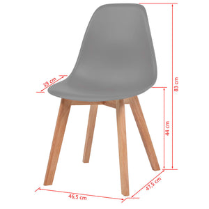 vidaXL Dining Chairs Accent Side Chair with Wooden Legs for Kitchen Plastic-28