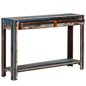 vidaXL Console Table Vintage Entryway Table with Storage Solid Wood Acacia-8