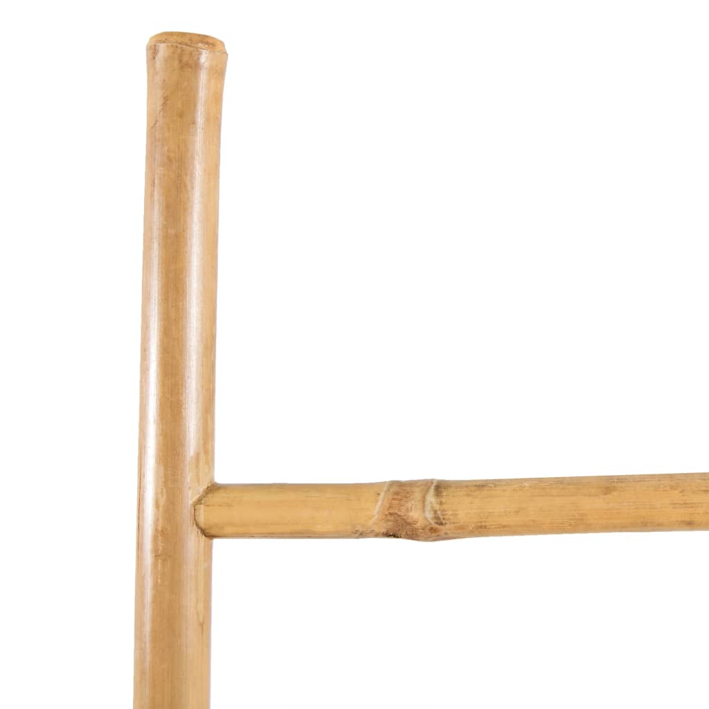 vidaXL Towel Ladder with 6 Rungs Bamboo Bathroom Rack Organizer Stand Hanger-2