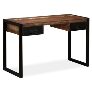 vidaXL Desk with 2 Drawers Solid Reclaimed Wood 47.2"x19.7"x29.9"-1