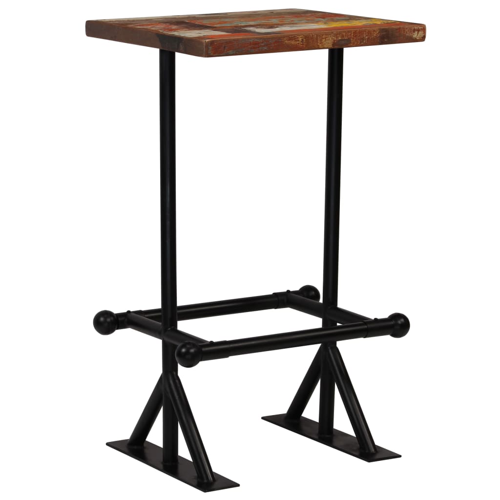 vidaXL Bar Table Kitchen Table Bistro Table Solid Reclaimed Wood Multicolor-16
