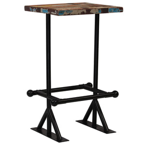 vidaXL Bar Table Kitchen Table Bistro Table Solid Reclaimed Wood Multicolor-18