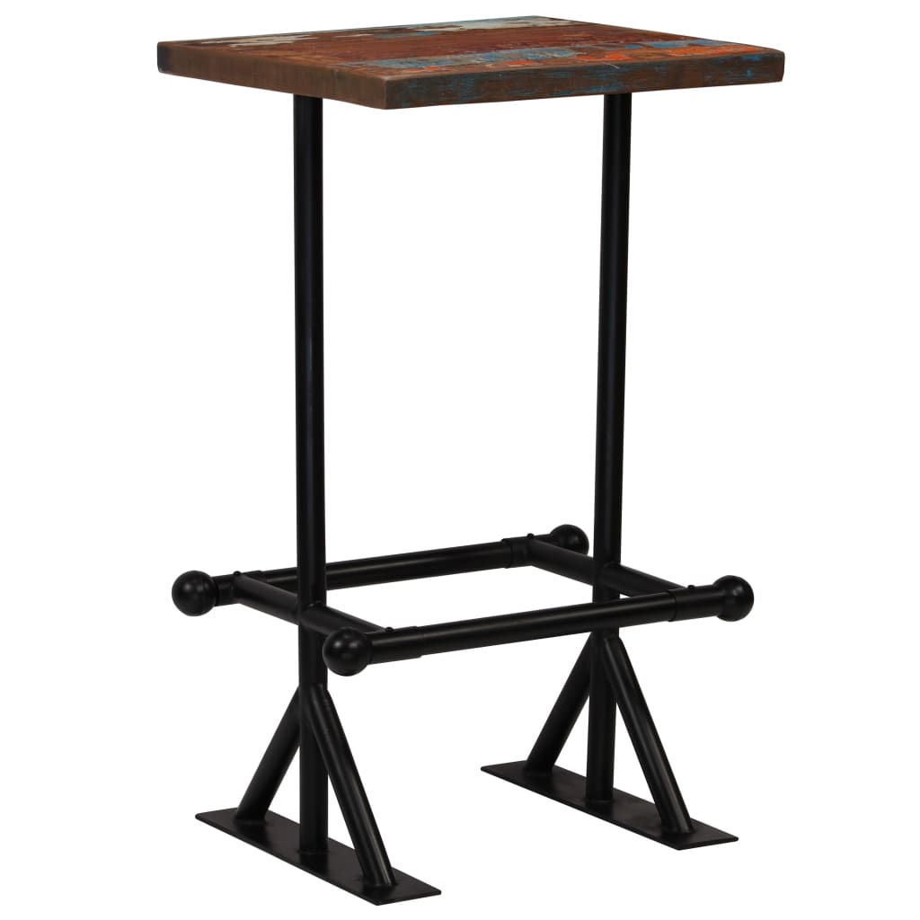vidaXL Bar Table Kitchen Table Bistro Table Solid Reclaimed Wood Multicolor-3