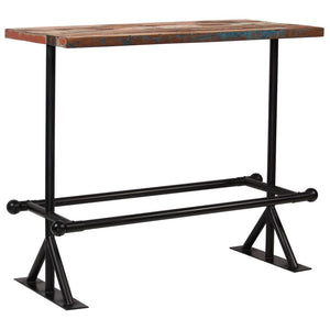 vidaXL Bar Table Kitchen Table Bistro Table Solid Reclaimed Wood Multicolor-13