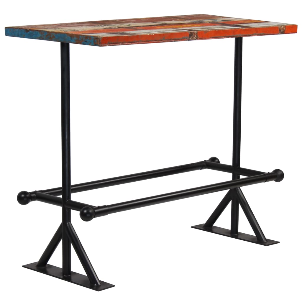 vidaXL Bar Table Kitchen Table Bistro Table Solid Reclaimed Wood Multicolor-14