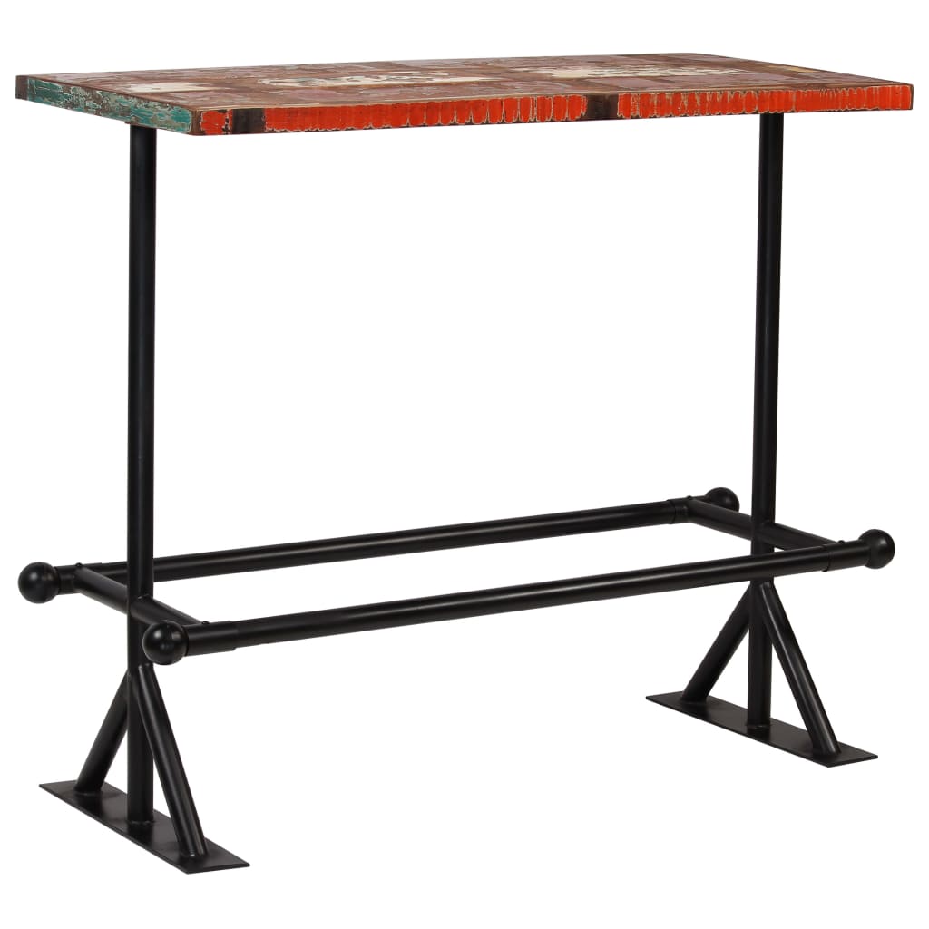 vidaXL Bar Table Kitchen Table Bistro Table Solid Reclaimed Wood Multicolor-9