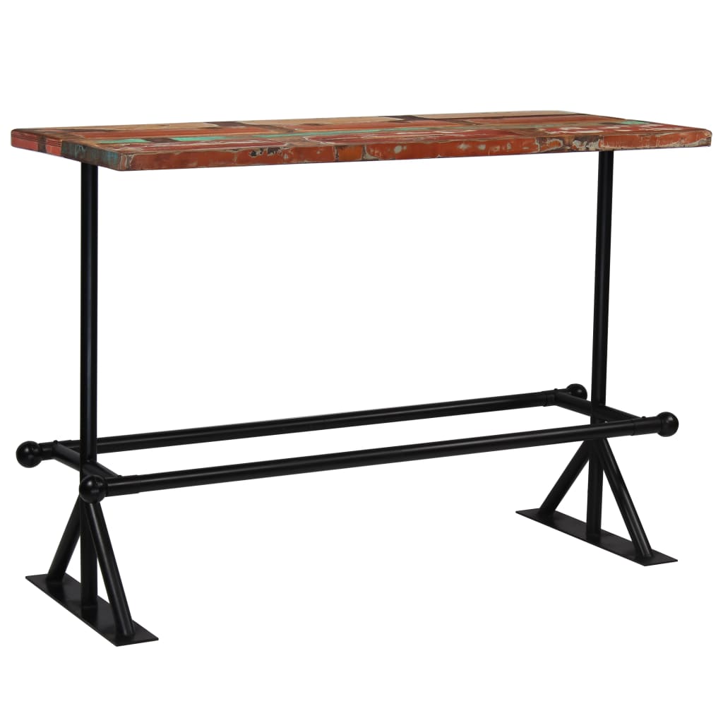 vidaXL Bar Table Kitchen Table Bistro Table Solid Reclaimed Wood Multicolor-10