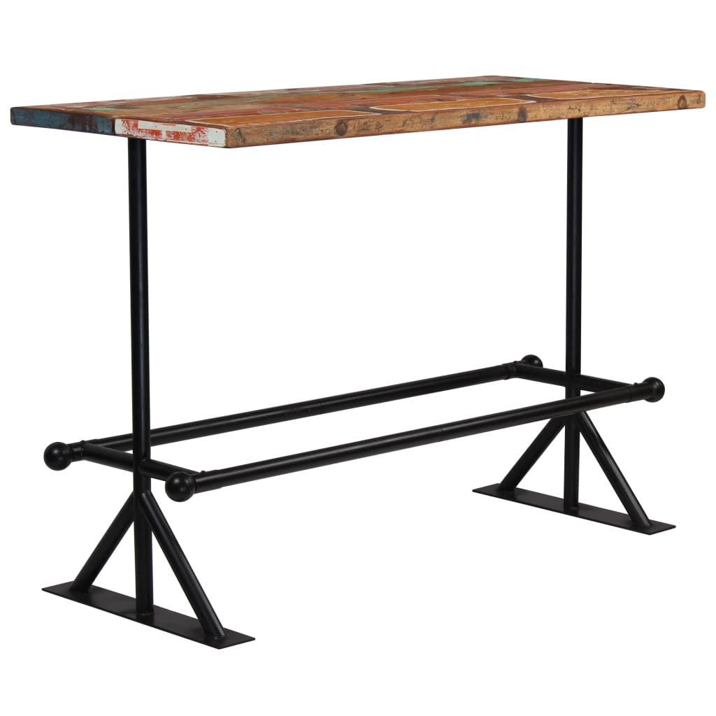 vidaXL Bar Table Kitchen Table Bistro Table Solid Reclaimed Wood Multicolor-26