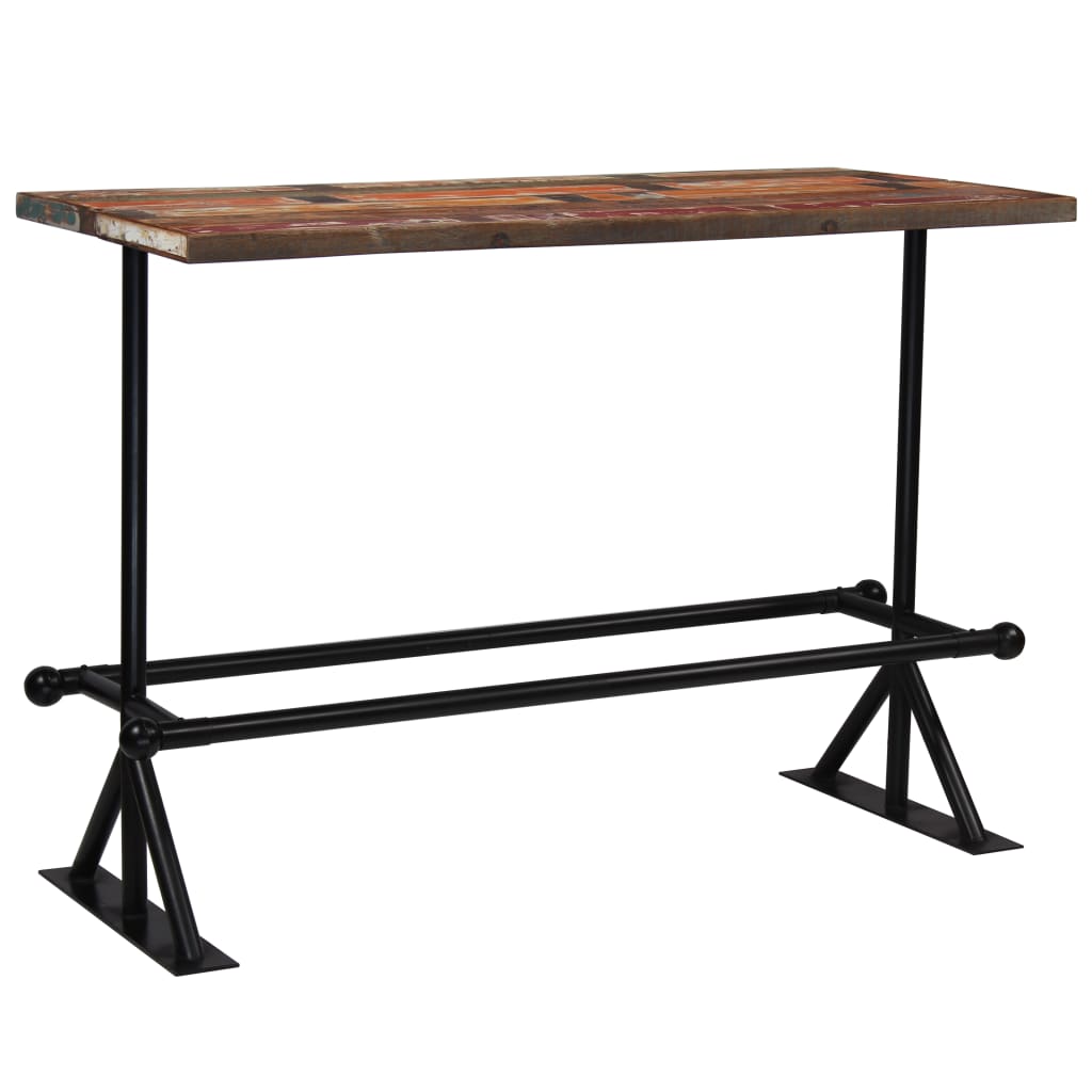 vidaXL Bar Table Kitchen Table Bistro Table Solid Reclaimed Wood Multicolor-27