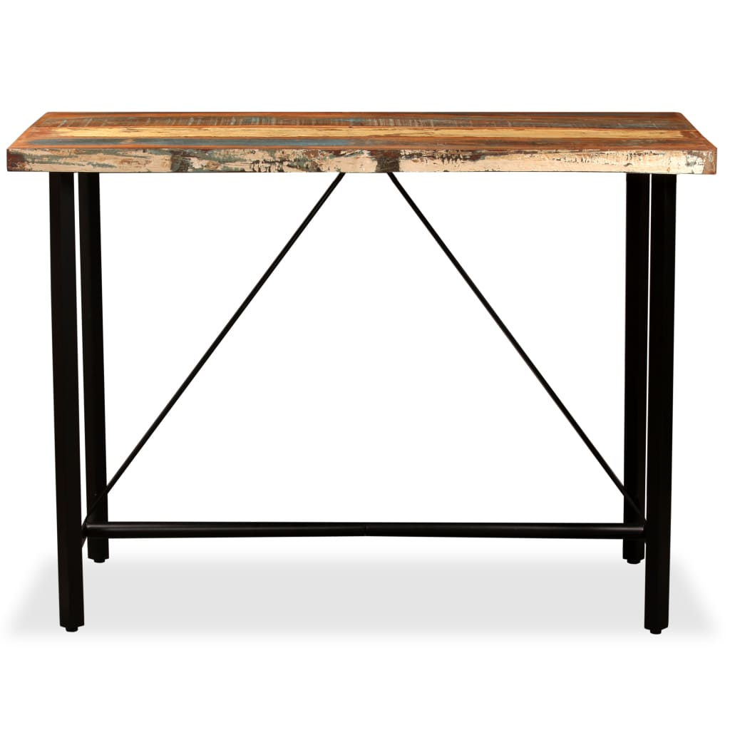 vidaXL Bar Set 3/5/7/9 Piece Industrial Solid Reclaimed Wood Pub Table Stool-9