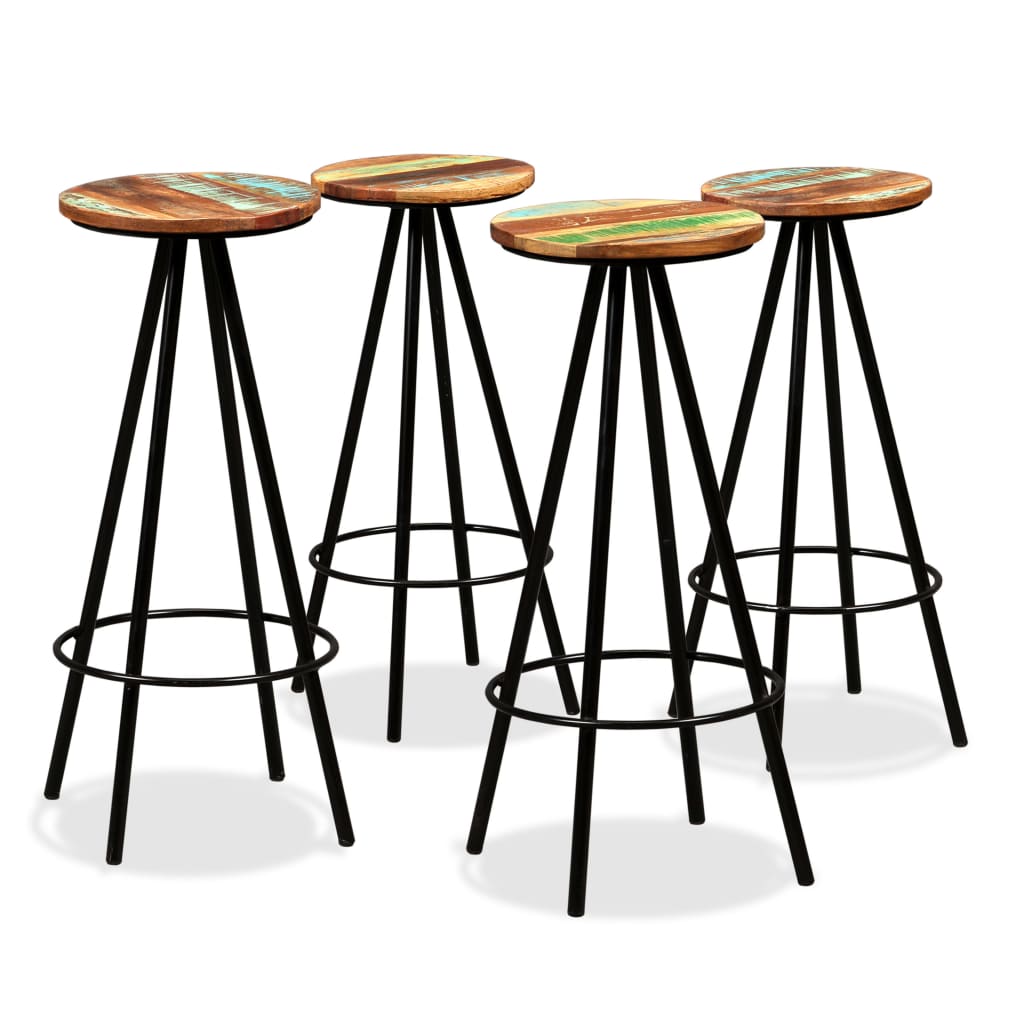 vidaXL Bar Set 3/5/7/9 Piece Industrial Solid Reclaimed Wood Pub Table Stool-14