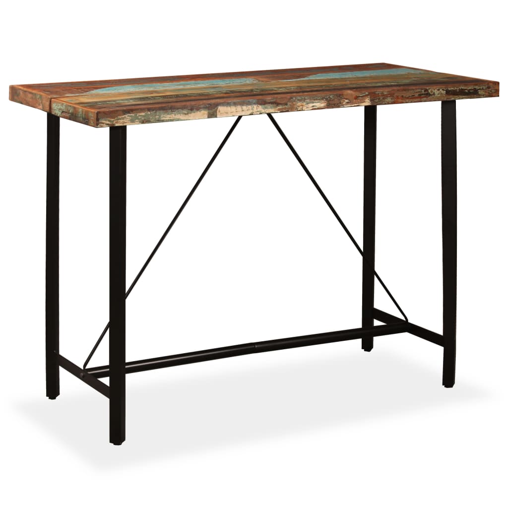 vidaXL Bar Set 3/5/7/9 Piece Industrial Solid Reclaimed Wood Pub Table Stool-16