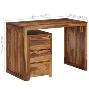 vidaXL Writing Table Solid Sheesham Wood 43.3"x21.7"x29.9"-10