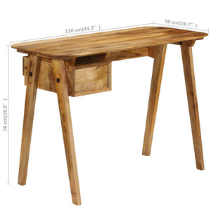 vidaXL Writing Desk 43.3"x19.7"x29.9" Solid Mango Wood-10