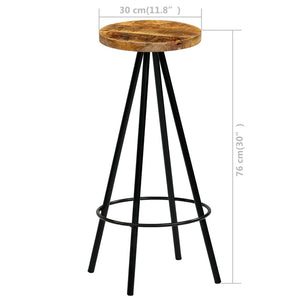 vidaXL Bar Stool Bar Seat Counter Height Island Stool for Pub Solid Mango Wood-7
