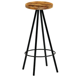 vidaXL Bar Stool Bar Seat Counter Height Island Stool for Pub Solid Mango Wood-8