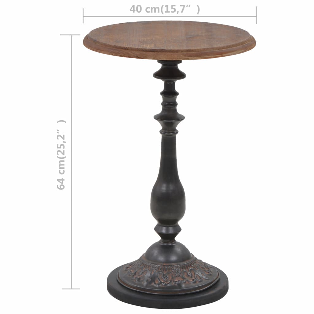 vidaXL End Table Solid Wood Fir 15.7"x25.2" Brown-7