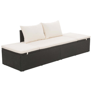 vidaXL Patio Bed Outdoor Daybed Sofa Lounge Chair Patio Furniture Poly Rattan-16