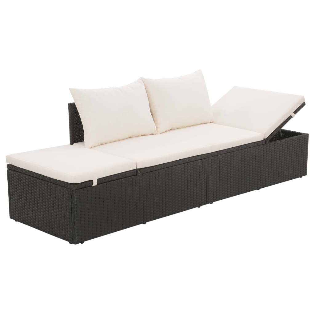 vidaXL Patio Bed Outdoor Daybed Sofa Lounge Chair Patio Furniture Poly Rattan-1
