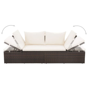 vidaXL Patio Bed Outdoor Daybed Sofa Lounge Chair Patio Furniture Poly Rattan-13