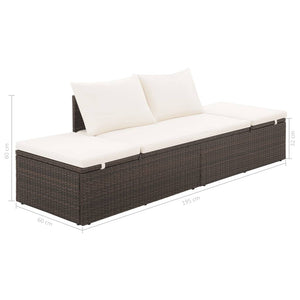 vidaXL Patio Bed Outdoor Daybed Sofa Lounge Chair Patio Furniture Poly Rattan-17