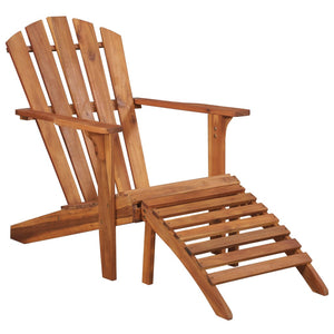 vidaXL Patio Adirondack Chair with Footrest Solid Acacia Wood-0