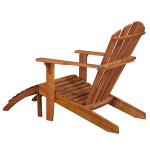 vidaXL Patio Adirondack Chair with Footrest Solid Acacia Wood-2