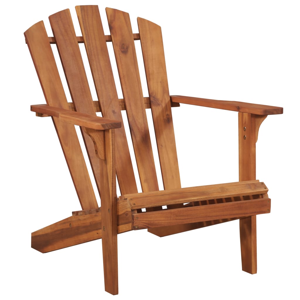 vidaXL Patio Adirondack Chair with Footrest Solid Acacia Wood-3