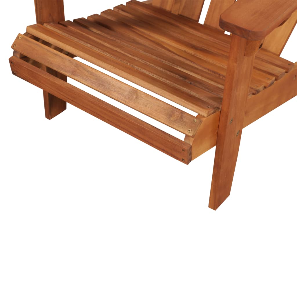 vidaXL Patio Adirondack Chair with Footrest Solid Acacia Wood-4