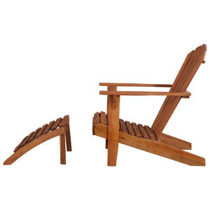 vidaXL Patio Adirondack Chair with Footrest Solid Acacia Wood-5