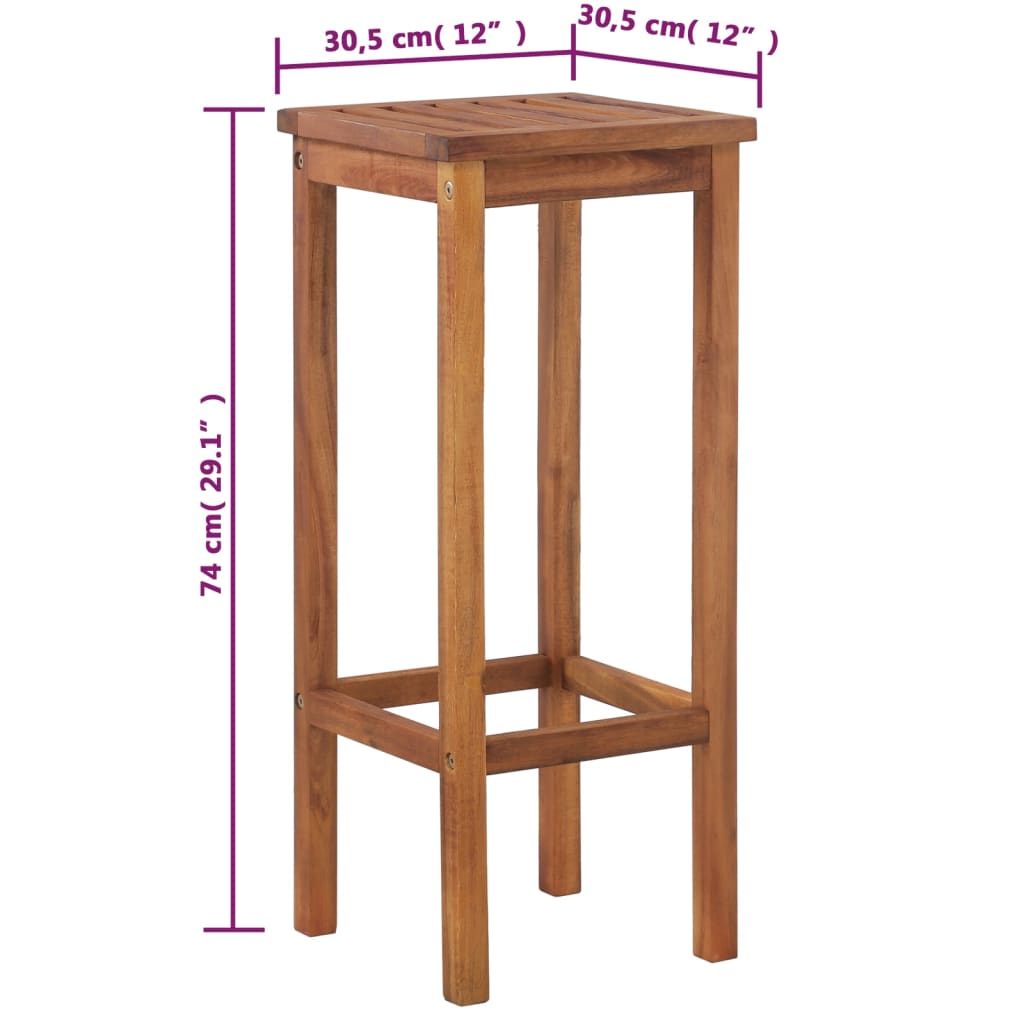 vidaXL Bar Stool Bar Seat Counter Height Stool for Pub Kitchen Solid Wood-9