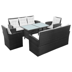 vidaXL Patio Furniture Set Conversation Set Sectional Sofa with Table Rattan-1