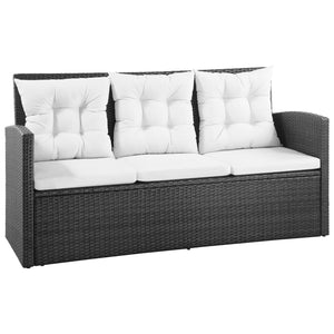 vidaXL Patio Furniture Set Conversation Set Sectional Sofa with Table Rattan-4
