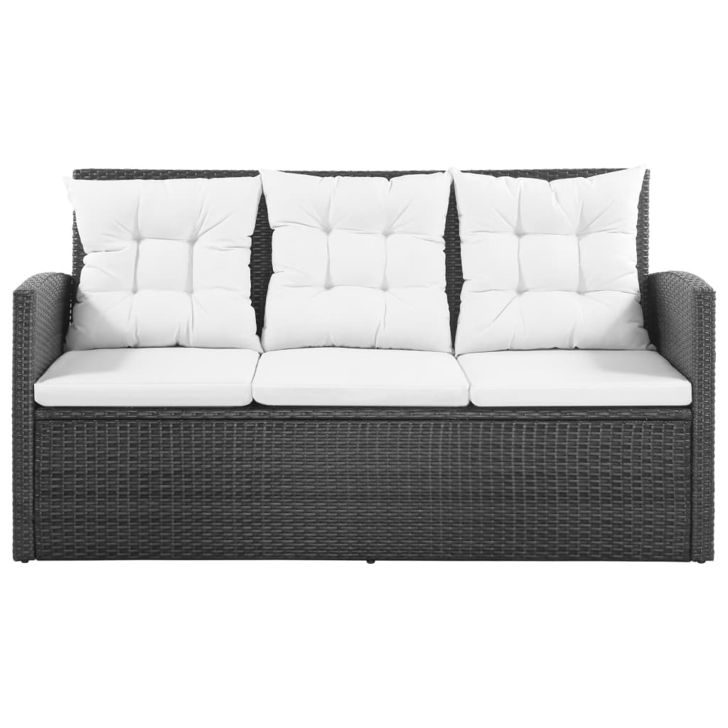 vidaXL Patio Furniture Set Conversation Set Sectional Sofa with Table Rattan-7