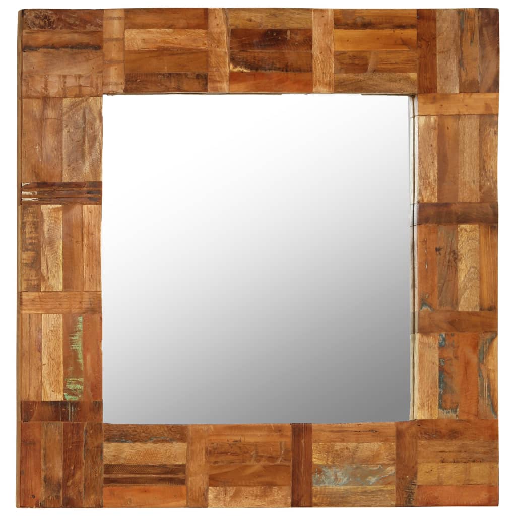 vidaXL Decorative Mirror Wall Mirror Bathroom Mirror Solid Reclaimed Wood-1