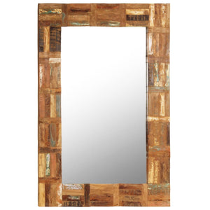 vidaXL Decorative Mirror Wall Mirror Bathroom Mirror Solid Reclaimed Wood-36