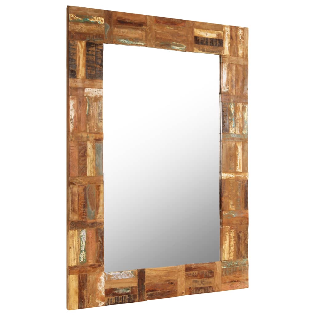 vidaXL Decorative Mirror Wall Mirror Bathroom Mirror Solid Reclaimed Wood-37