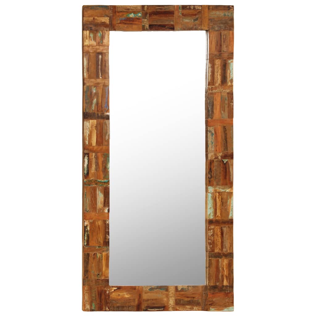 vidaXL Decorative Mirror Wall Mirror Bathroom Mirror Solid Reclaimed Wood-24