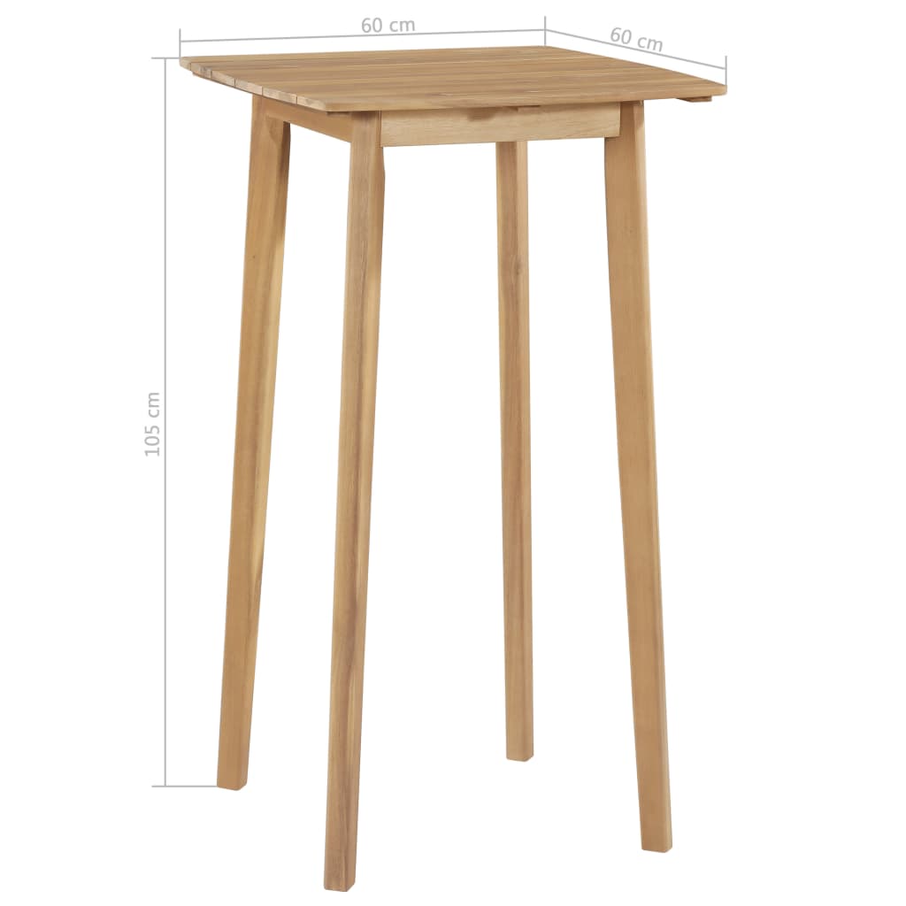 vidaXL Patio Bar Set Patio Furniture Set Table and Stools Solid Acacia Wood-5