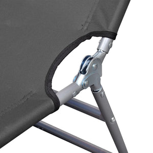 vidaXL Patio Lounge Chair Folding Sunlounger Outdoor Poolside Sunbed Steel-14