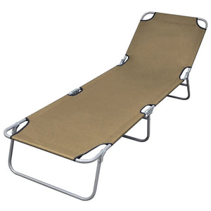 vidaXL Patio Lounge Chair Folding Sunlounger Outdoor Poolside Sunbed Steel-22