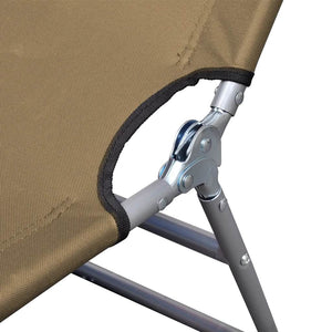 vidaXL Patio Lounge Chair Folding Sunlounger Outdoor Poolside Sunbed Steel-24